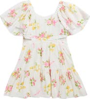 Sara Sara Kids' Lemon Print Flutter Sleeve Dress