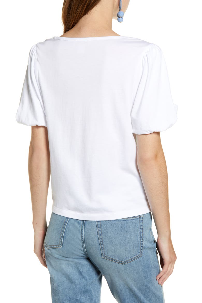 Bubble Sleeve Tee, Alternate, color, WHITE