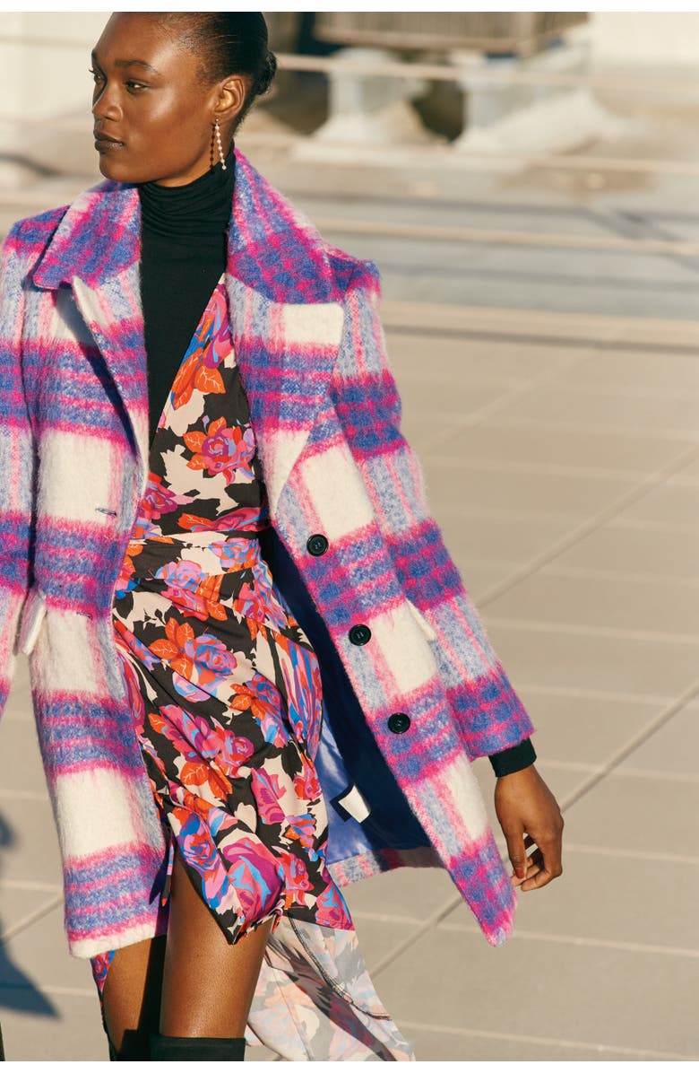 Halogen<sup>®</sup> Bold Plaid Coat, Alternate, color, 