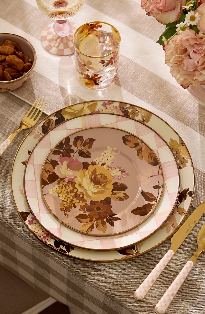 MACKENZIE CHILDS Wild Rose Mauve Salad Plate, Alternate, color, Mauve