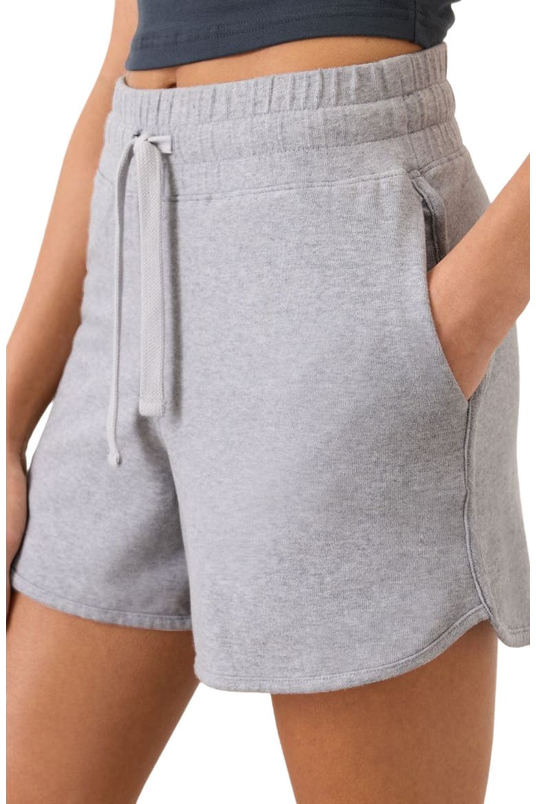 CloudKnit Curved Hem Short, Alternate, color, Heather Grey