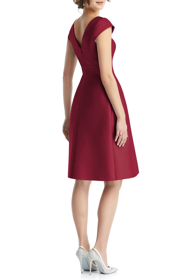 Cap Sleeve Cocktail Dress, Alternate, color, BURGUNDY