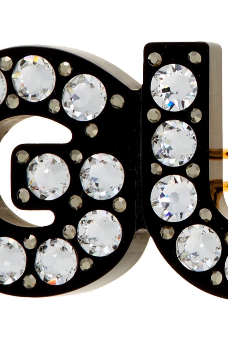 Gucci Crystal & Stud Barrette, Alternate, color, Black