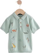 NEXT Kids' Embroidered Animal Knit Polo