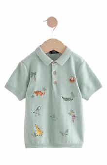 NEXT Kids' Embroidered Animal Knit Polo