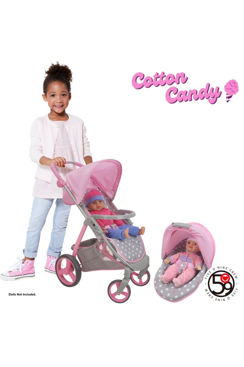 Cotton Candy Pink Doll Travel System, Alternate, color, Multicolored
