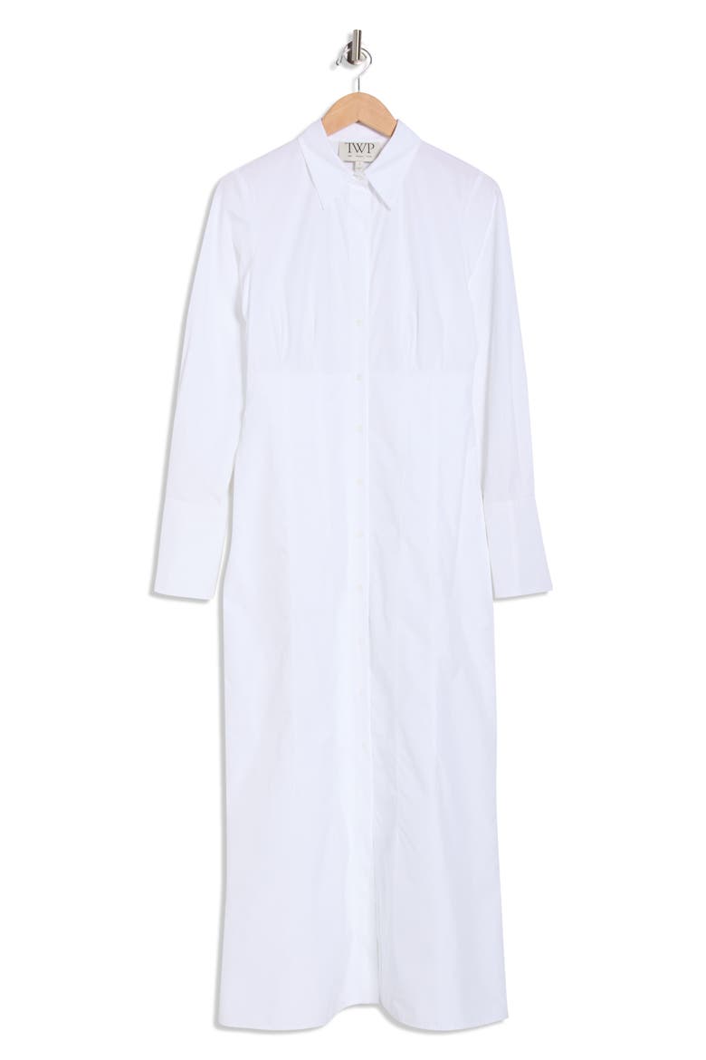 Fiona Long Sleeve Shirtdress, Alternate, color, WHITE