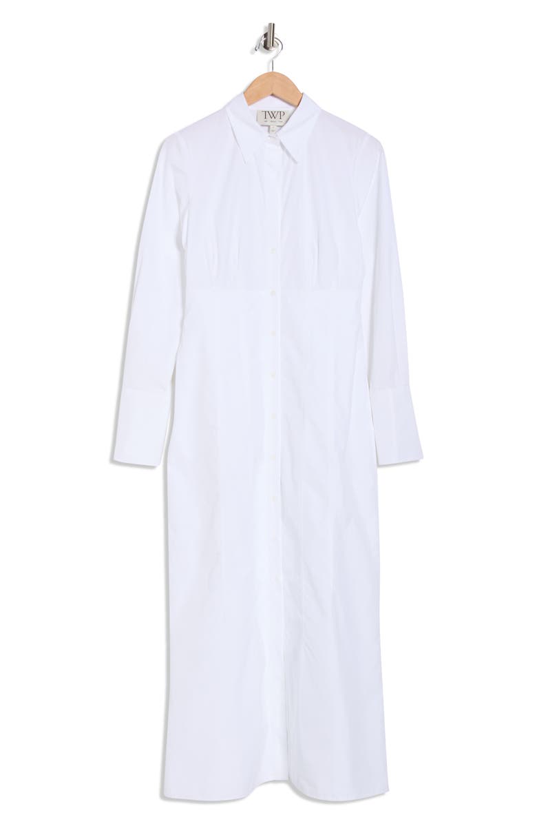 TWP Fiona Long Sleeve Shirtdress, Main, color, White