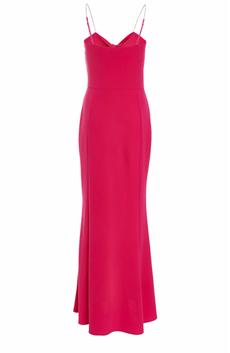 QUIZ Scuba Crepe Dress with Diamante Straps, Alternate, color, Magenta
