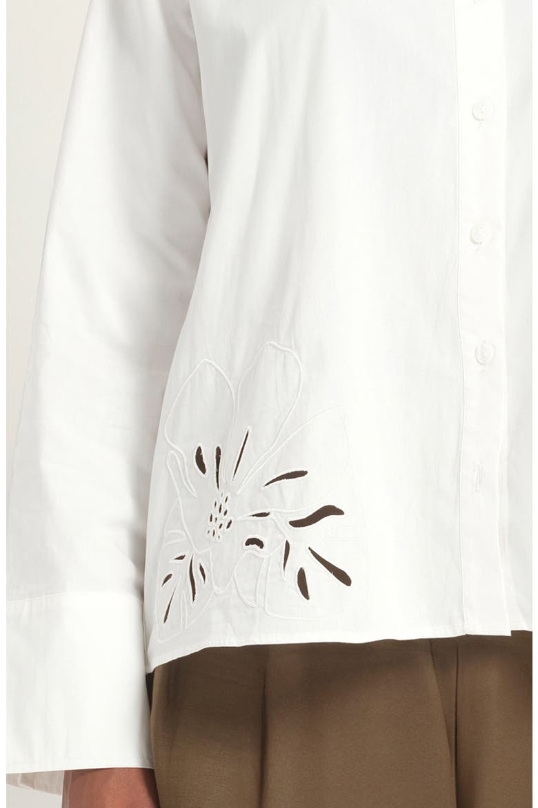 Kalani Eyelet Cotton Shirt, Alternate, color, DOVE