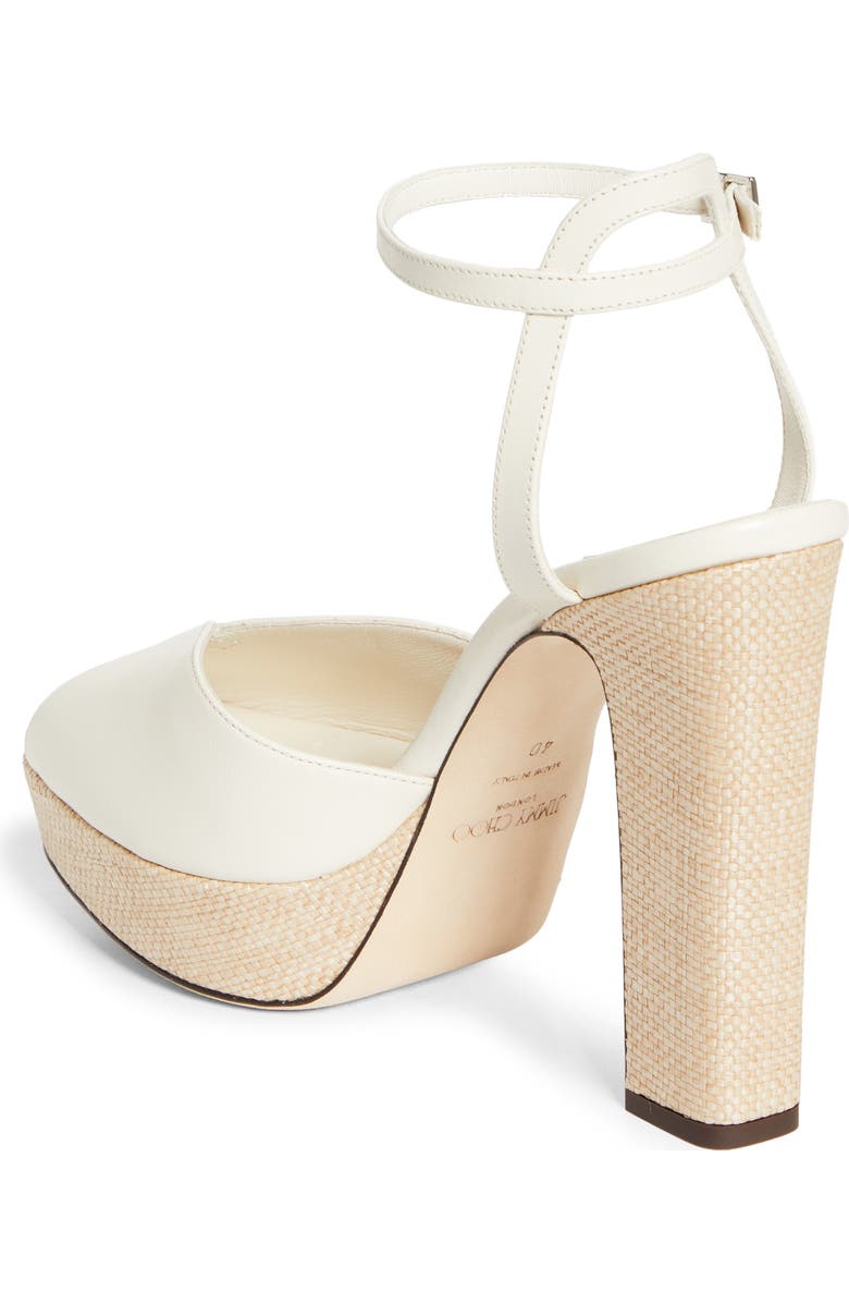 Jimmy Choo Sacaria Ankle Strap Platform Sandal, Alternate, color, Latte Mix