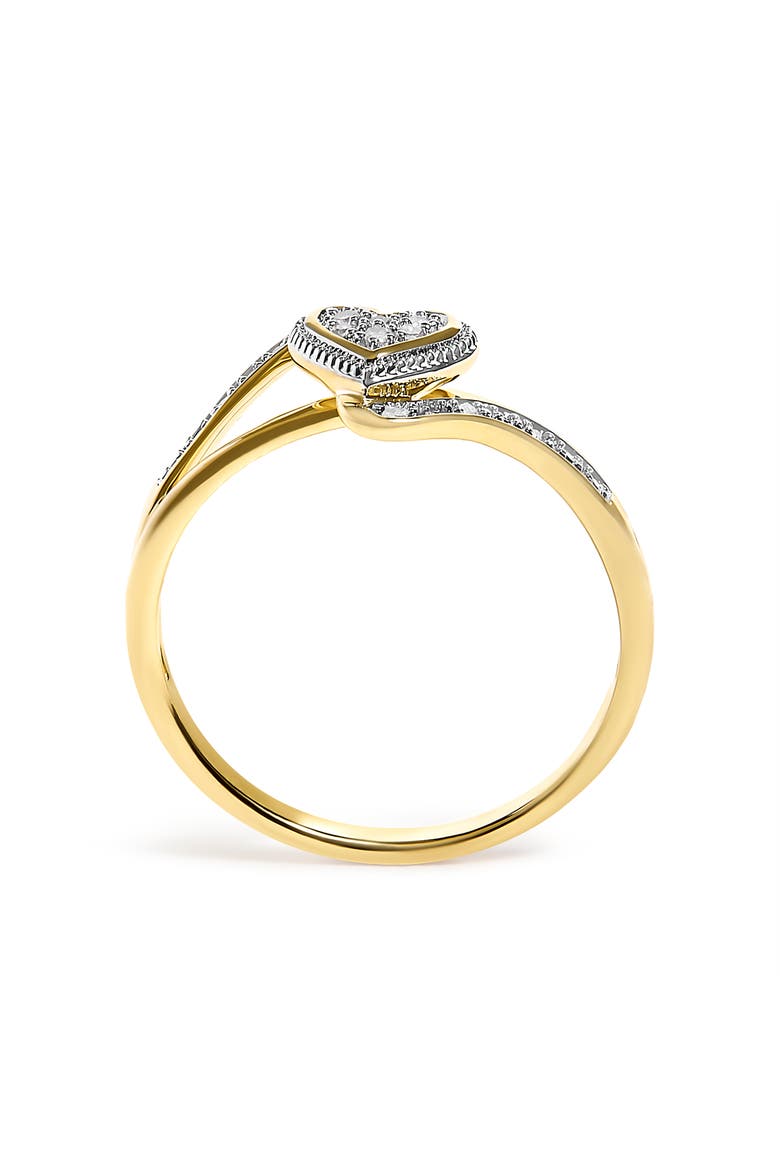 10K Yellow Gold Diamond Accent Filigree Heart Promise Ring, Alternate, color, Yellow