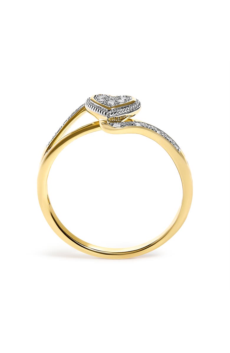 Haus of Brilliance 10K Yellow Gold Diamond Accent Filigree Heart Promise Ring, Alternate, color, Yellow