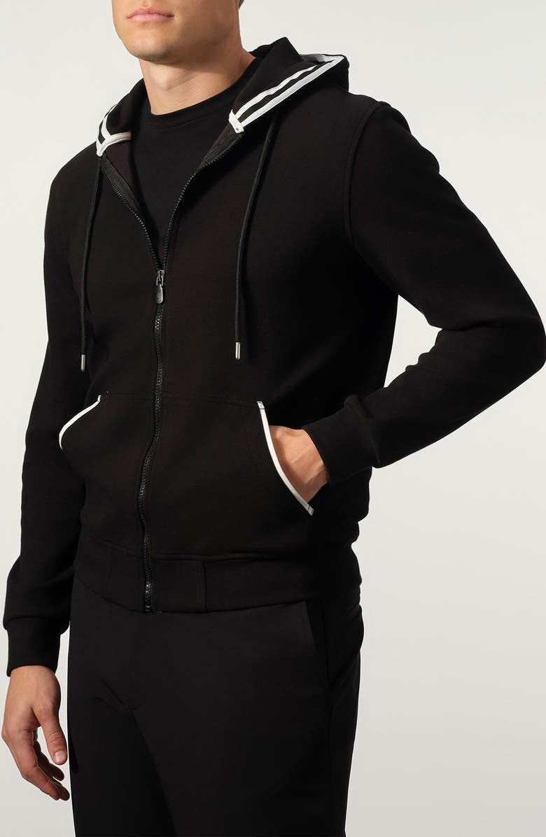 STUDIO GARNET LOS ANGELES Full Zip Hoodie, Alternate, color, Black