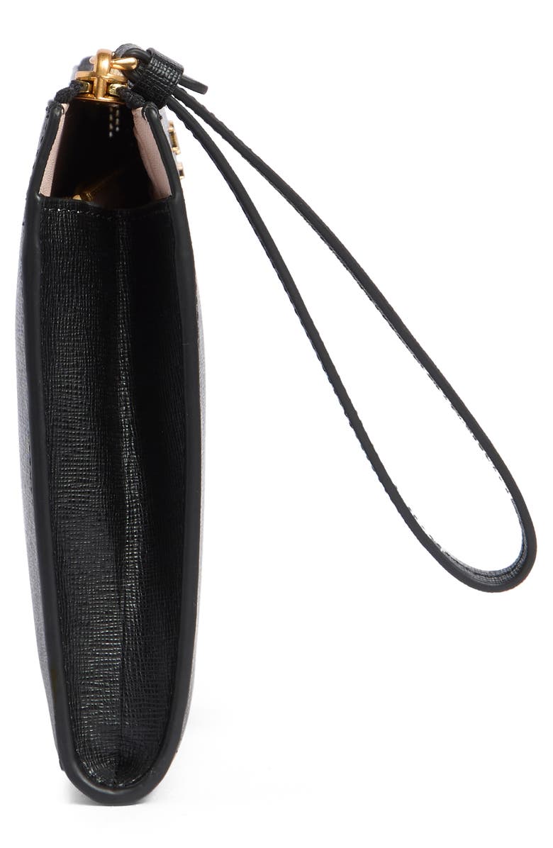 Kate Spade New York moragn saffiano leather zip pouch, Alternate, color, Black