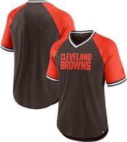 FANATICS Men's Fanatics Branded Brown/Orange Cleveland Browns Second Wind Raglan V-Neck T-Shirt
