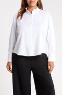 Caslon® Ruffle Neck Puff Sleeve Top