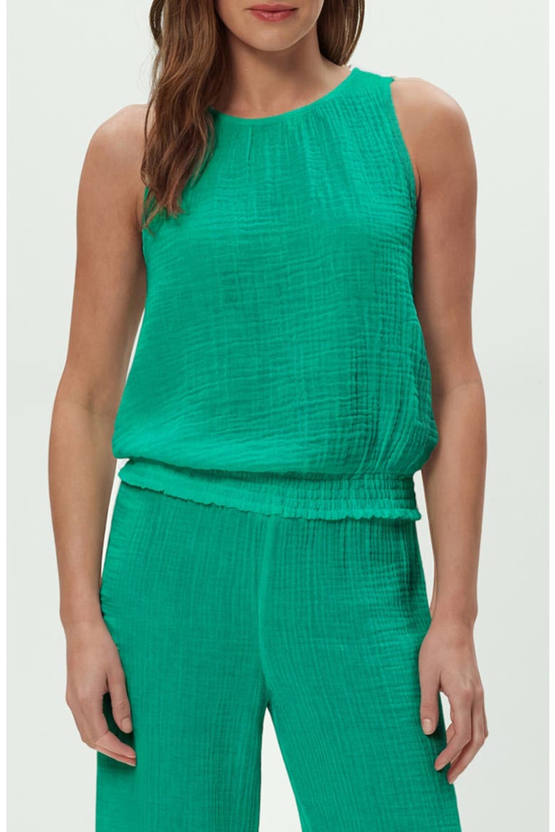 Janelle Tie Neck Tank, Main, color, MALDIVES GREEN