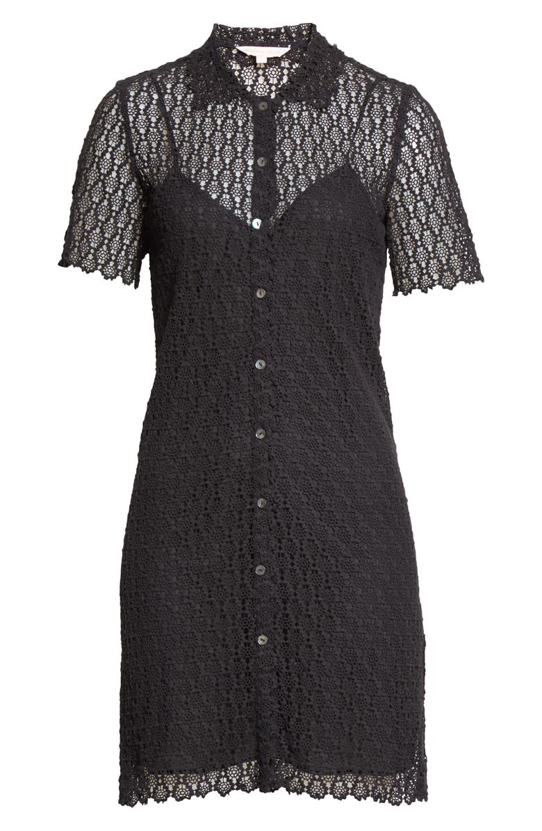 Rebecca Taylor Pina Embroidered Short Sleeve Shirtdress, Alternate, color, 