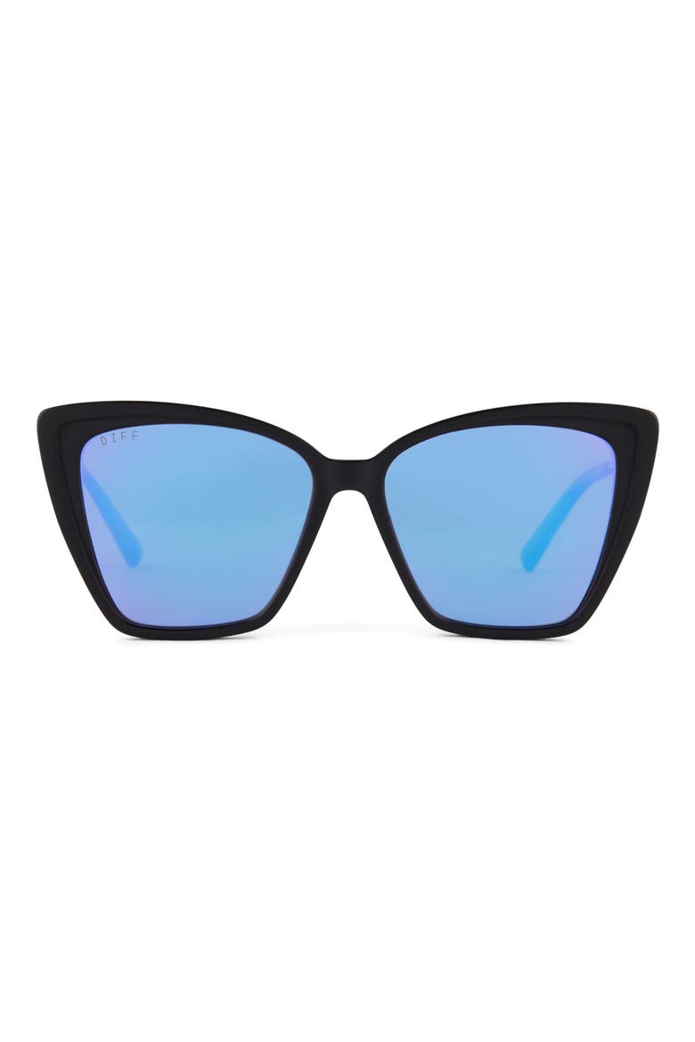 Becky II 56mm Polarized Cat Eye Sunglasses, Main, color, PURPLE MIRROR