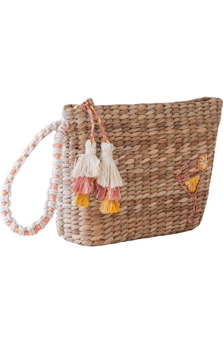 LIKHA Cocktail Embroidered Straw Pouch, Alternate, color,