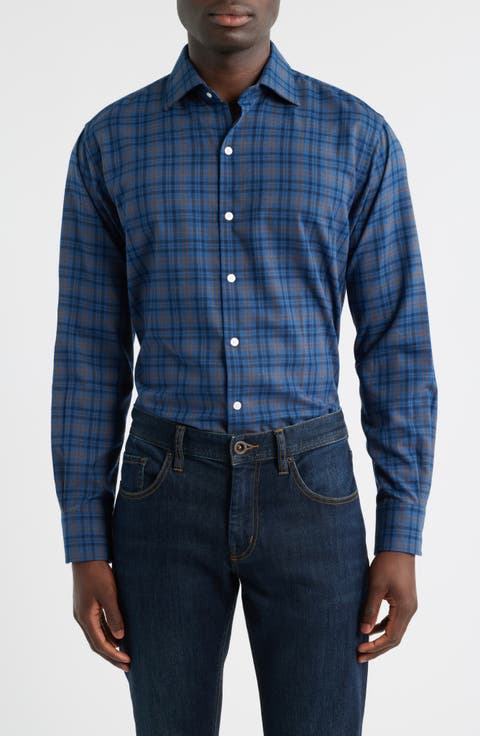 Bar Harbour Plaid Flannel Performance Button-Up Shirt