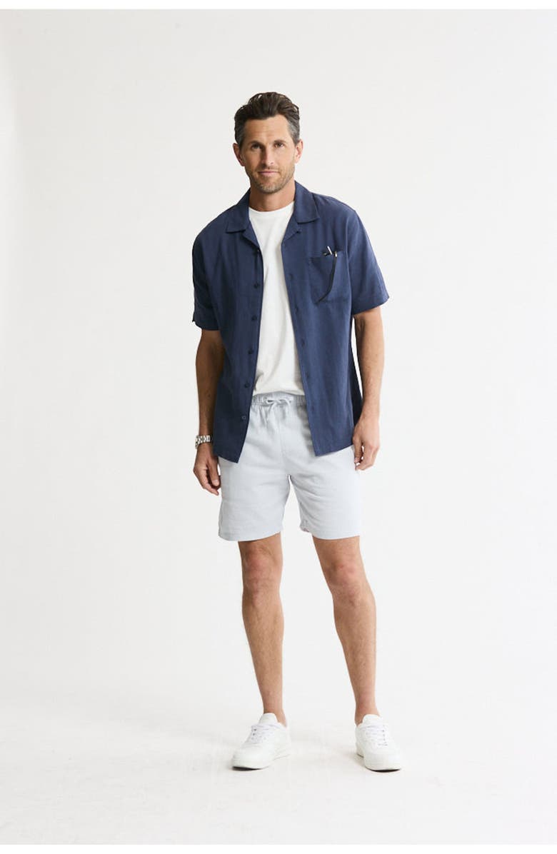 JACHS Linen Blend Drawstring Shorts, Alternate, color, Light Grey