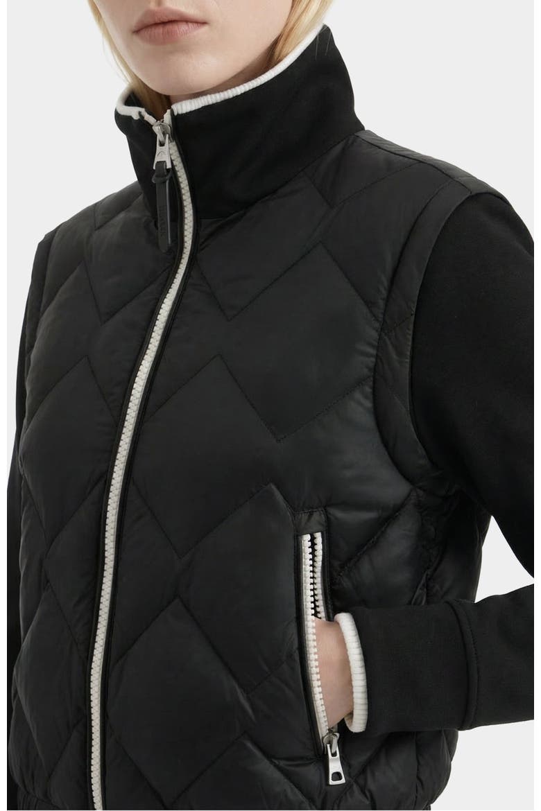 Prisa Quilted Light Down Jacket With Removable Sleeves, Alternate, color, Black