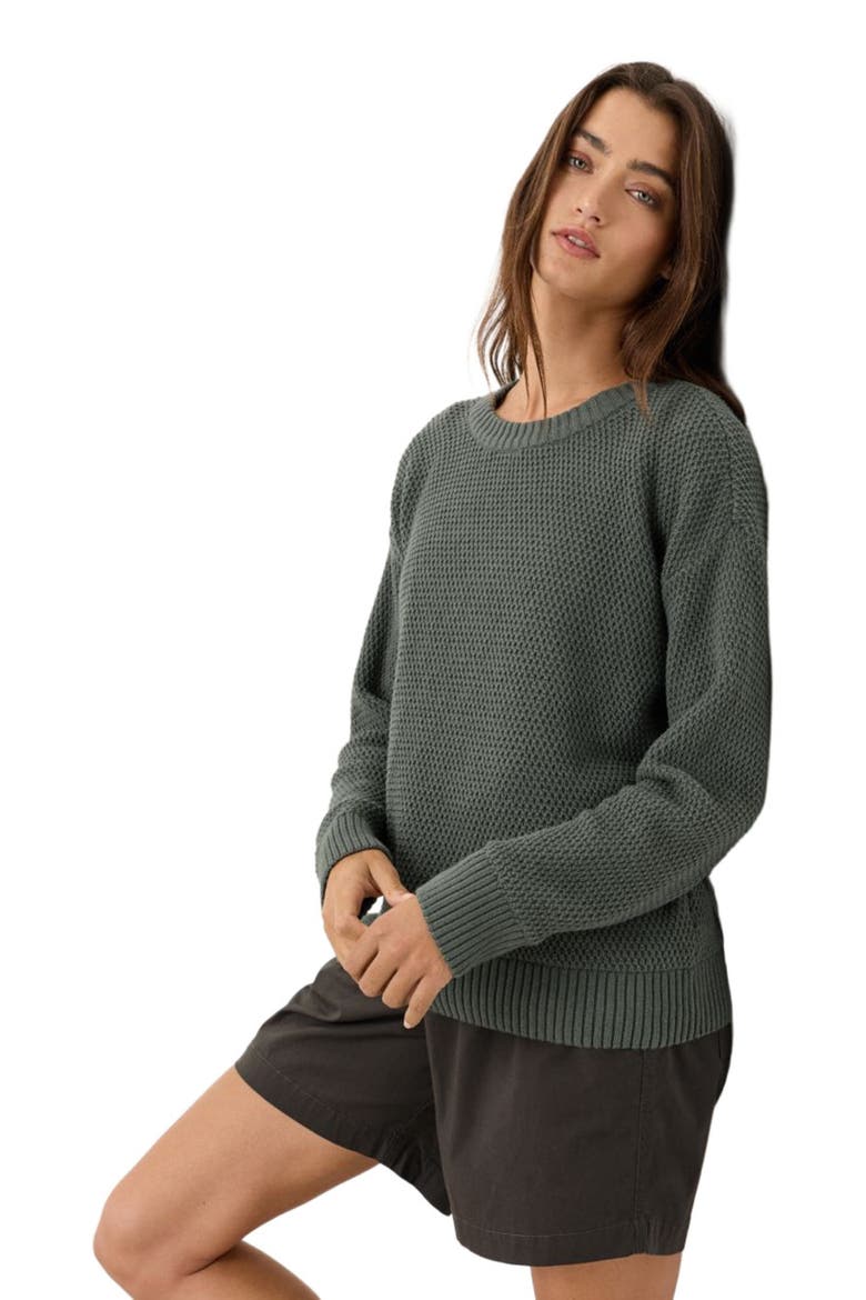 Organic Cotton Shoreline Pullover Sweater, Alternate, color, Castor Green Heather