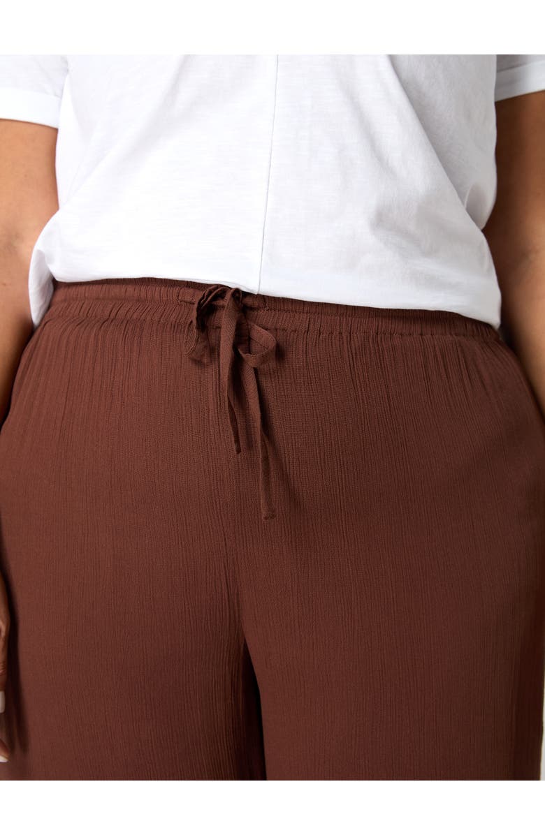 Live Unlimited Crinkle Drawstring Pants, Alternate, color, Chocolate
