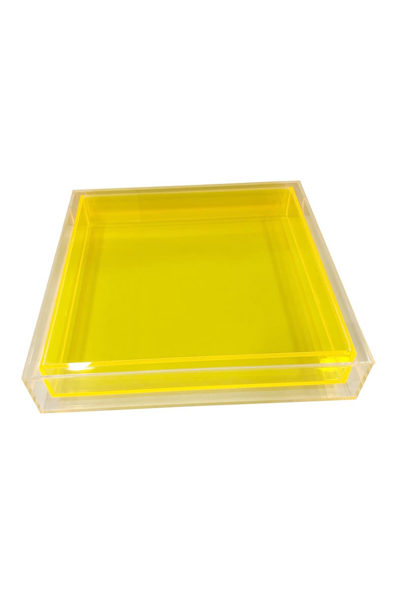 Encased Color Lucite Tray, Main, color, CLEAR/ YELLOW