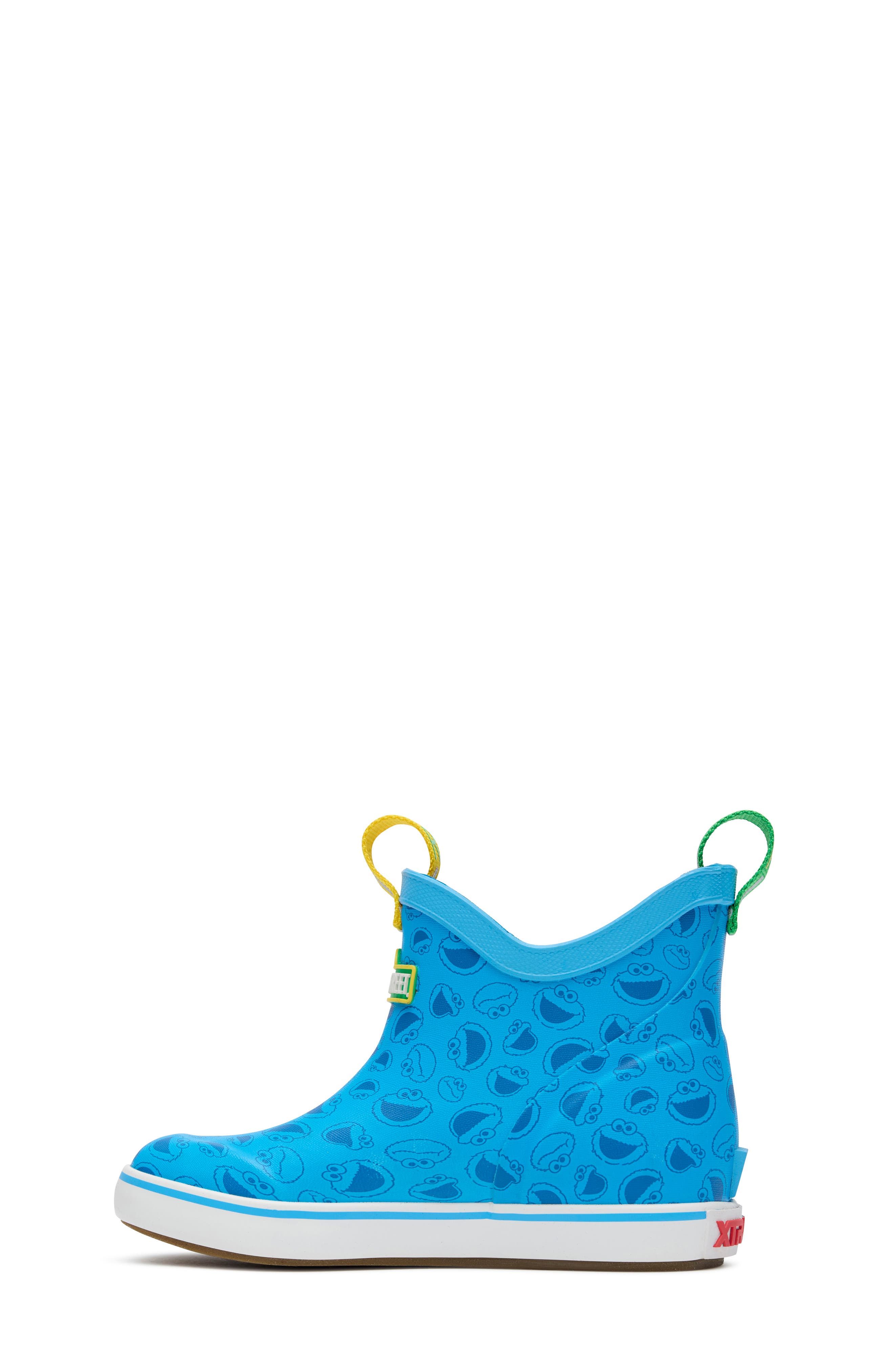 XTRATUF Kids' Sesame Street<sup>®</sup> Ankle Deck Waterproof Boot, Alternate, color, Cookie Monster Blue