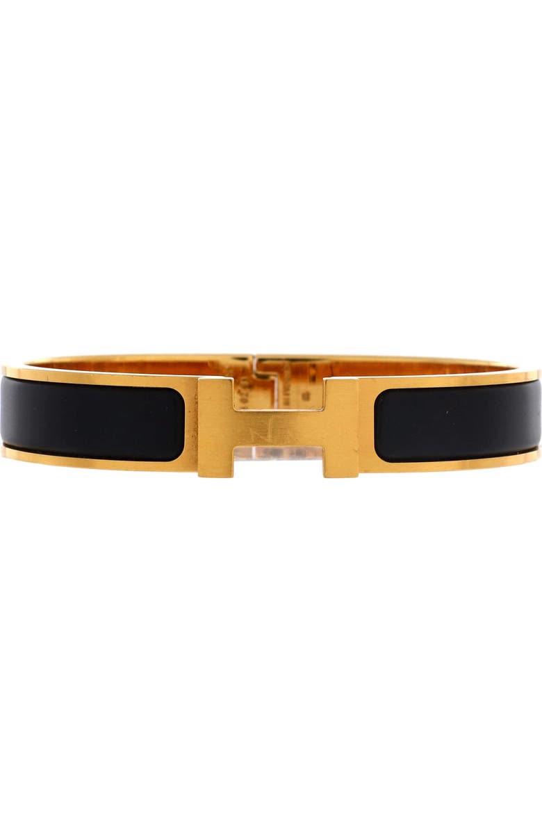 Pre-Owned Hermes Clic H Bracelet Enamel Narrow, Main, color, Gold