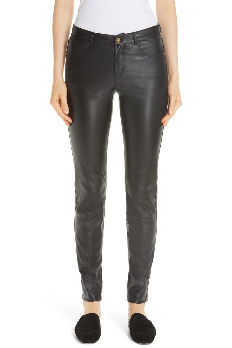 Mercer Nappa Leather Pants, Main, color, BLACK