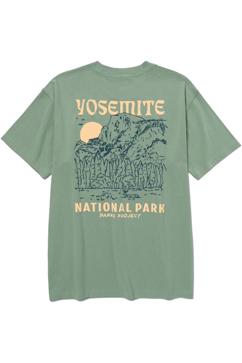 Yosemite Puff Print Pocket T-Shirt, Main, color, Dusty Sage