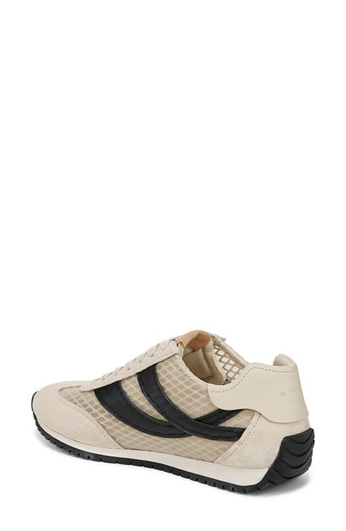 Vince Oasis Net Leather Low-top Sneakers In Moonlight/black