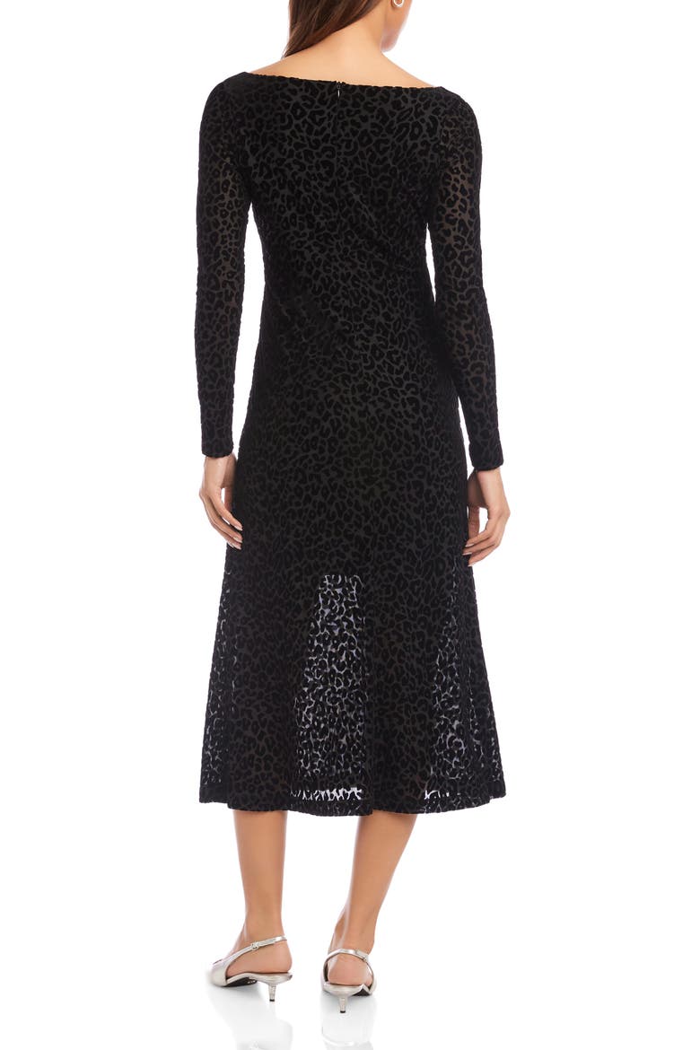 Julia Long Sleeve Burnout Velvet Dress, Alternate, color, LEOPARD