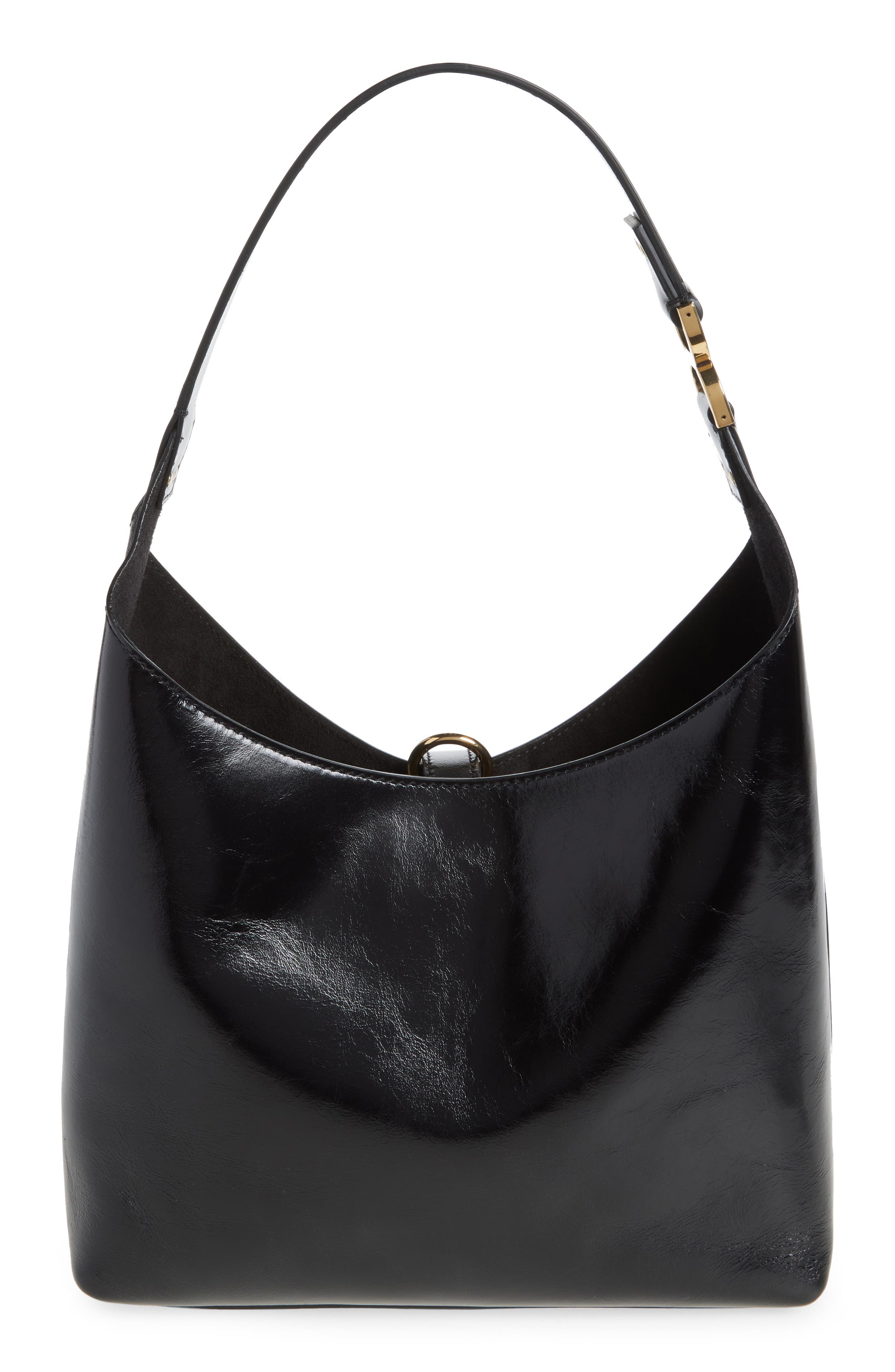 Chloé Small Marcie Leather Hobo Bag, Alternate, color, 001 Black
