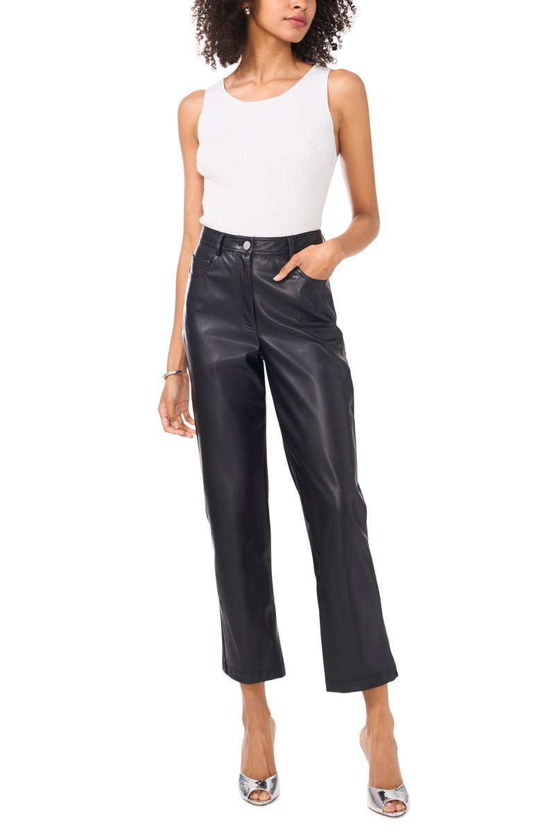 Vince Camuto Metallic Rib Sleeveless Sweater, Alternate, color, Sweet Ivory Silver