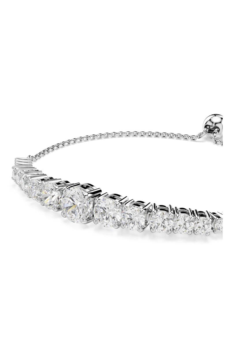 Matrix Graduated Zirconia Slider Bracelet, Alternate, color, WHITE/ SILVER