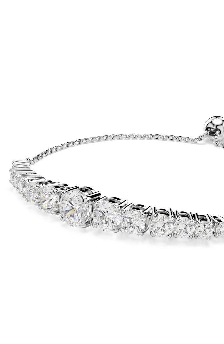 Swarovski Matrix Graduated Zirconia Slider Bracelet, Alternate, color, White/ Silver