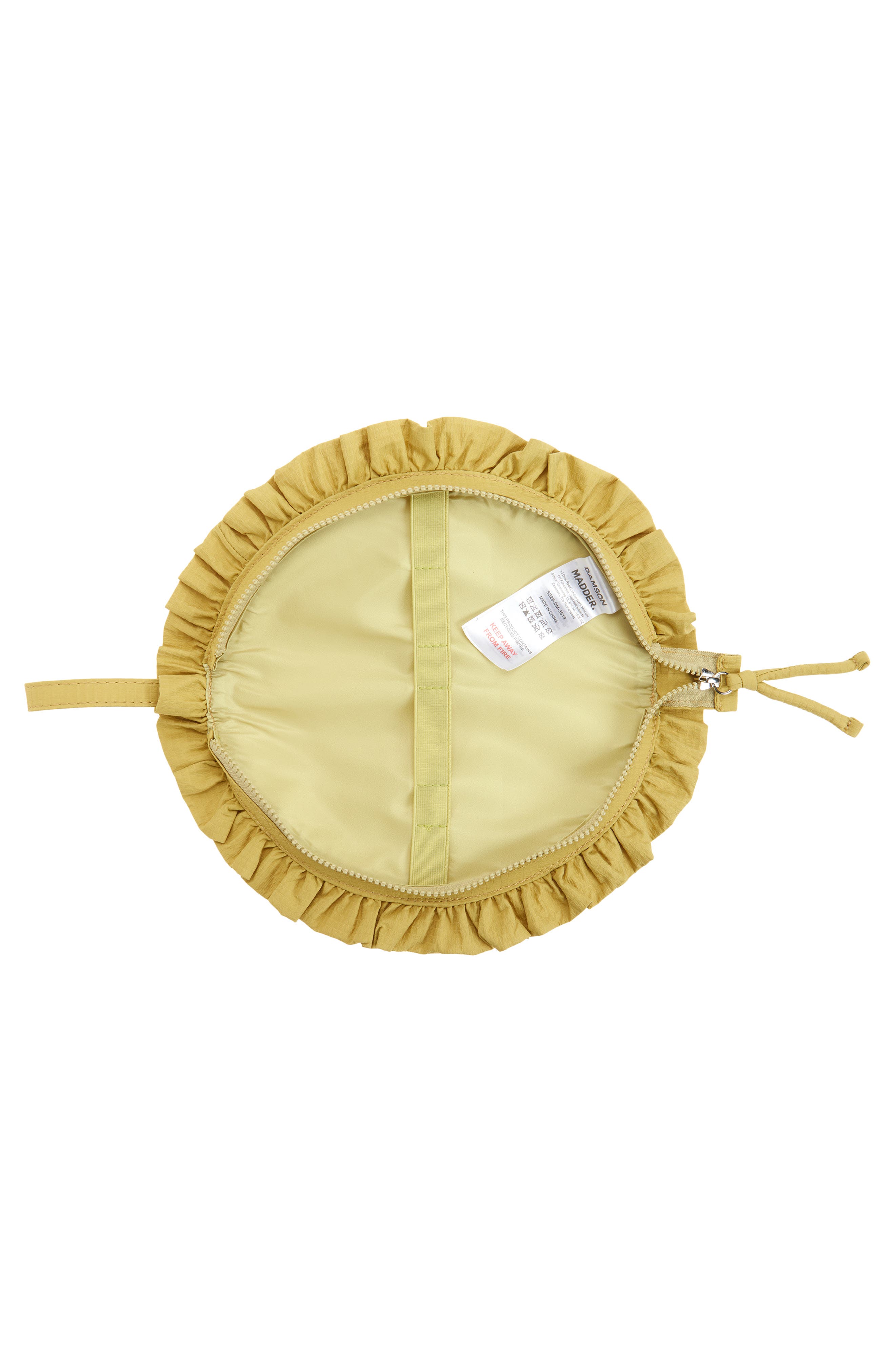 Damson Madder Ruffle Half Moon Makeup Bag, Alternate, color, Green