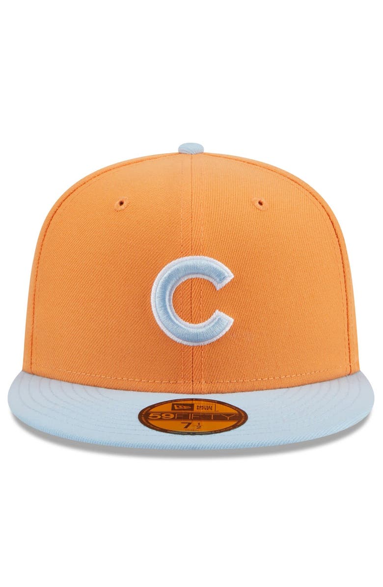 New Era Men's New Era Orange/Light Blue Chicago Cubs Spring Color Basic Two-Tone 59FIFTY Fitted Hat, Alternate, color, 