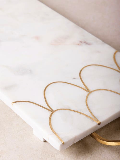 Gauri Kohli San Miguel Marble Tray In White