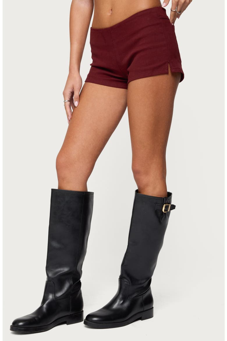 Dinah Low Rise Denim Micro Shorts, Alternate, color, BURGUNDY