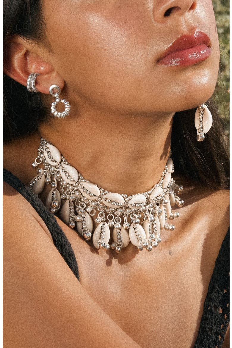 Lakshmi Shell Choker, Alternate, color, SILVER