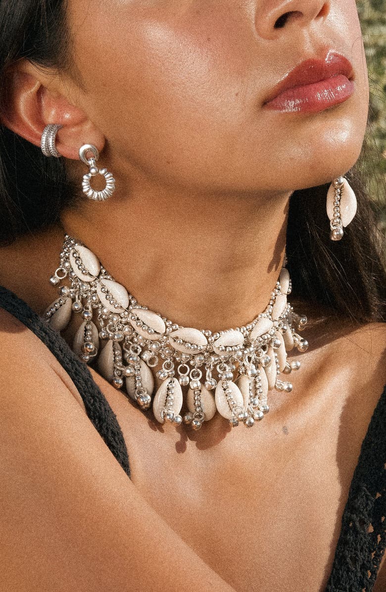 Child of Wild Lakshmi Shell Choker, Alternate, color, Silver