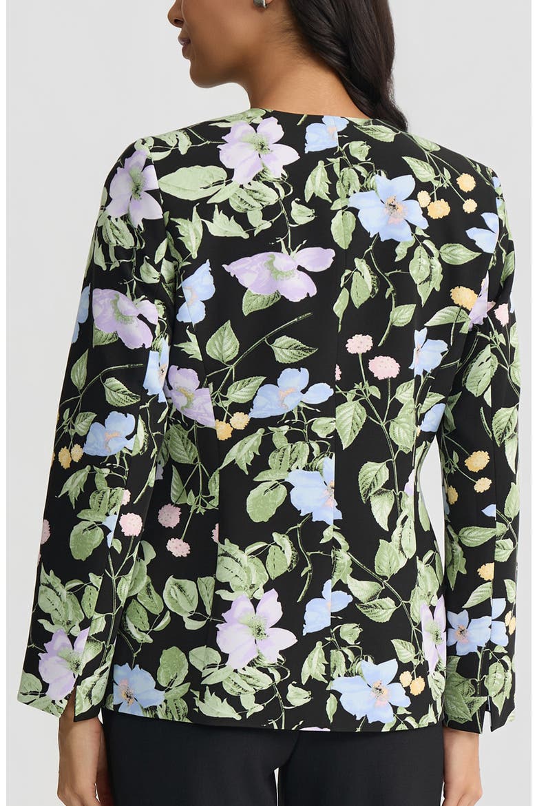 Floral Print One-Button Jacket, Alternate, color, BLACK MULTI