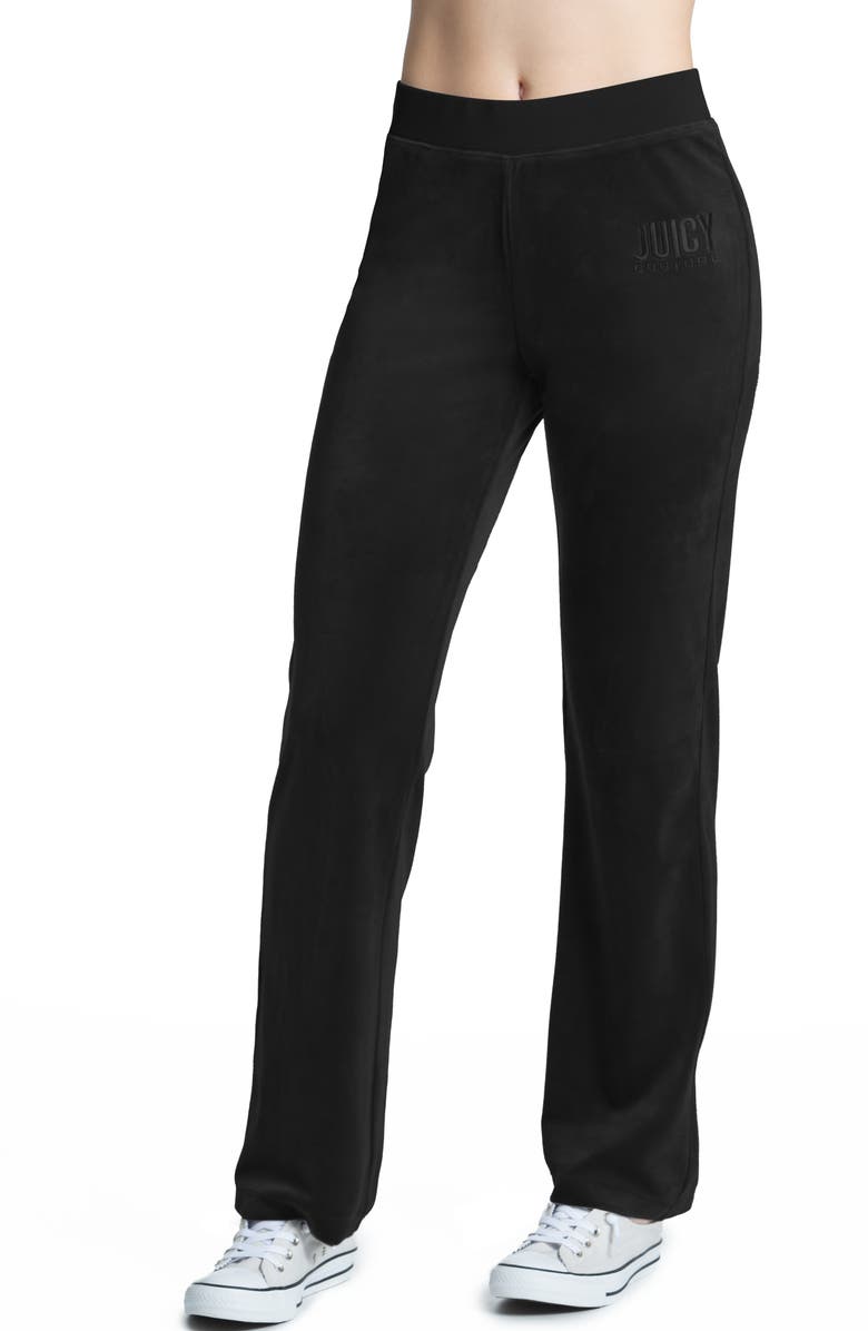 Juicy Couture Classic Logo Velour Track Pants, Main, color, 