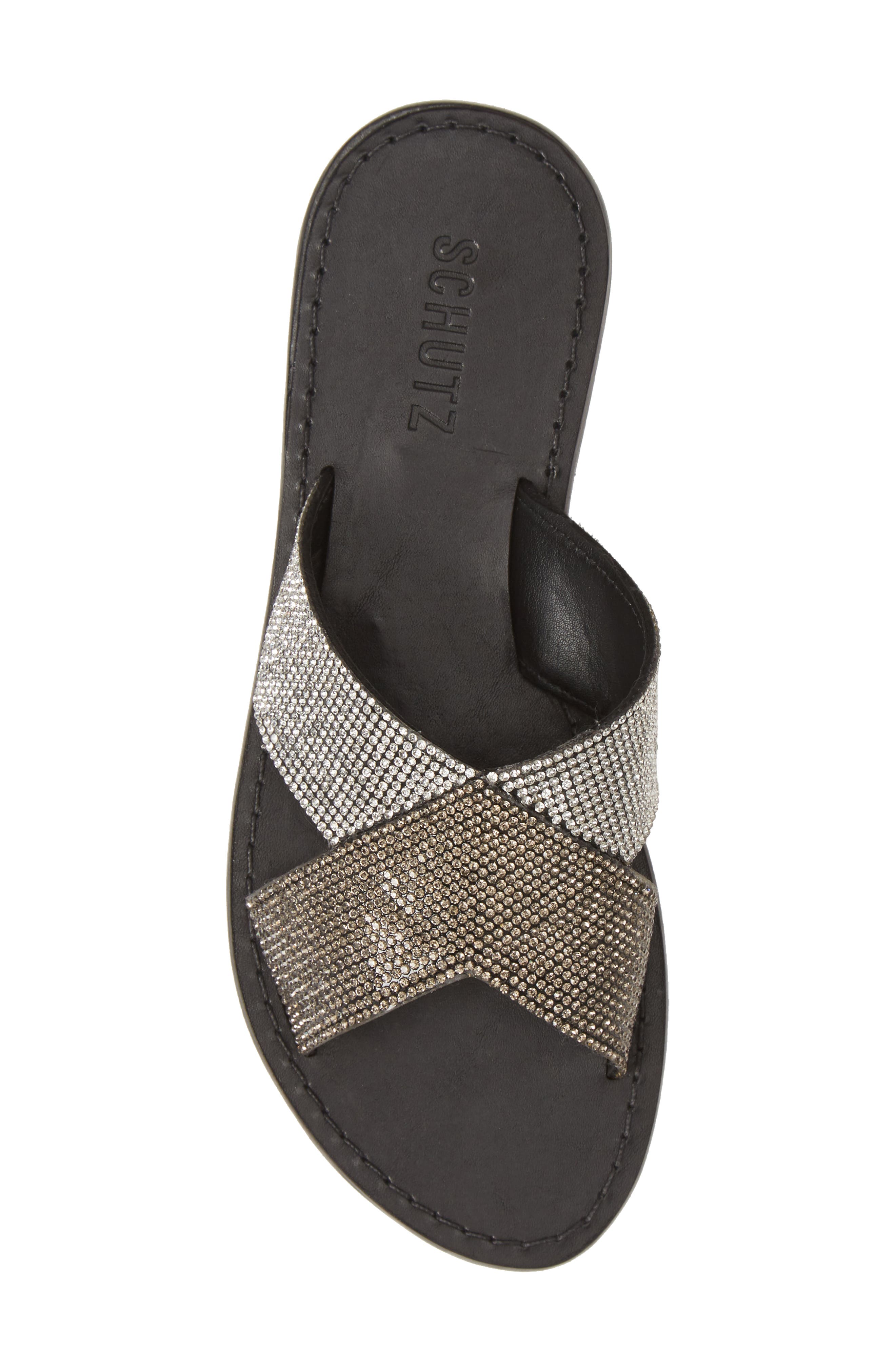 Schutz Amariles Crystal Embellished Slide Sandal, Alternate, color, 